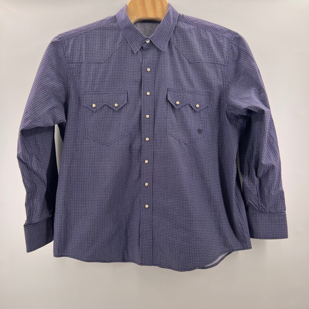 Ariat Mens Long Sleeve Geometric Print Snap Button Western Shirt XXL‎ - Picture 3 of 11